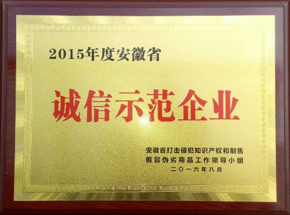 2015年度安徽省“誠信示范企業(yè)”